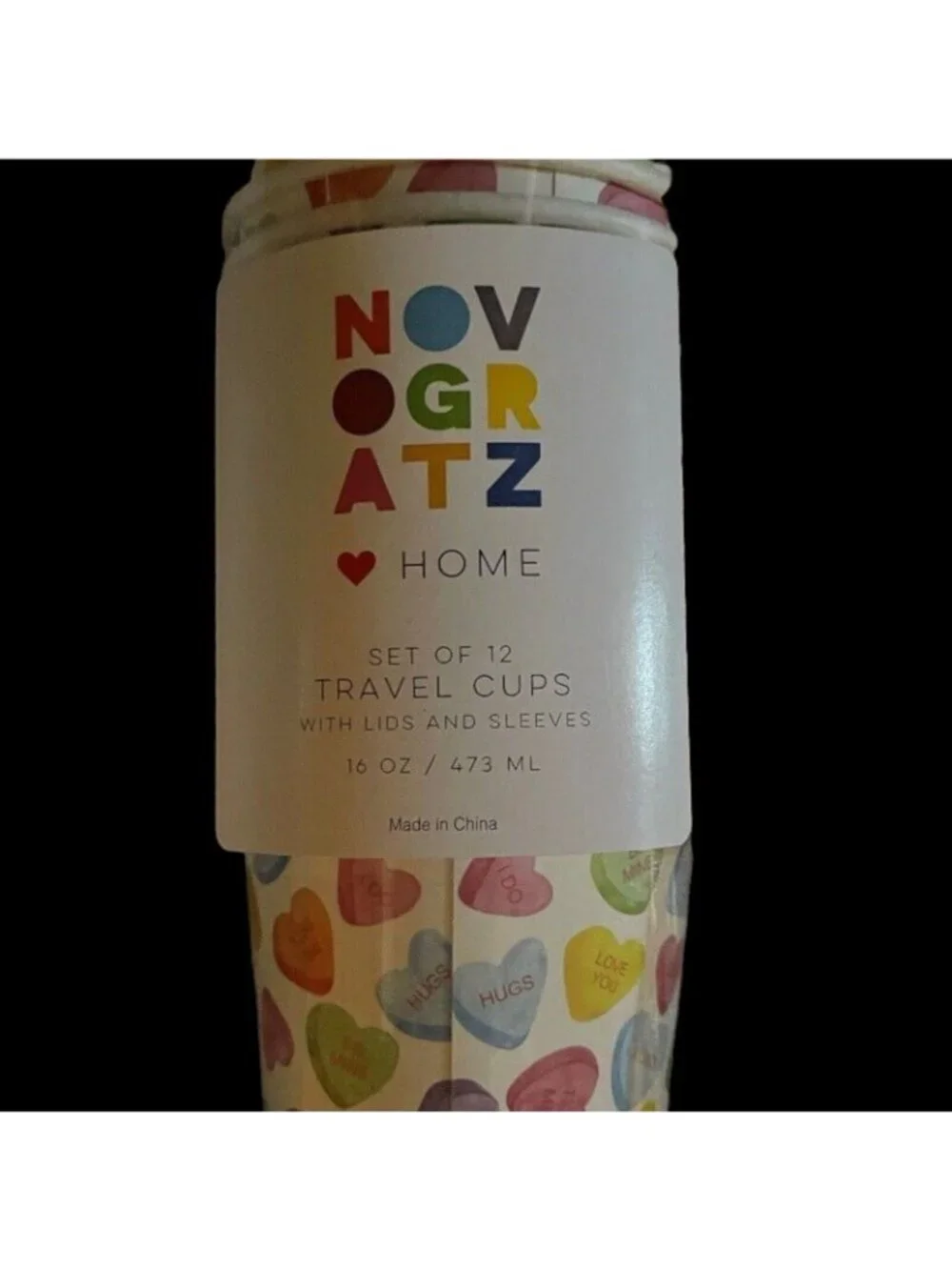 Novogratz Home Valentine's Be Mine 16oz Travel Cup Set - 48 Brand New